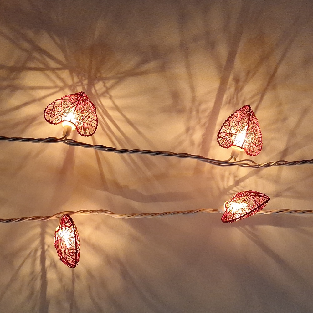 Red Hearts String Lights